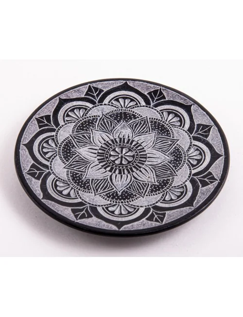 Räucherstäbchenhalter - Mandala - rund - Speckstein - ca. 13 cm