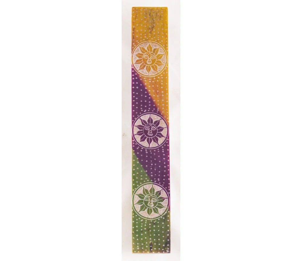 Räucherstäbchenhalter - Happy Sun - bunter Speckstein 25,5x4cm