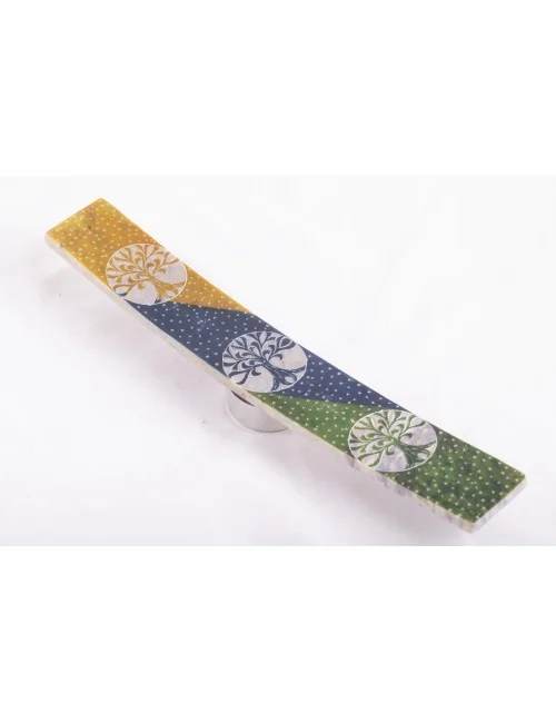 Räucherstäbchenhalter - Bunter Lebensbaum - Speckstein 25,5x4cm