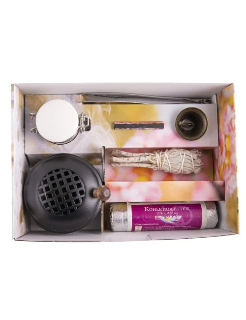 Räucherware - Energetische Hausreinigung- 9 tlg. Set inkl. Räuchergefäß