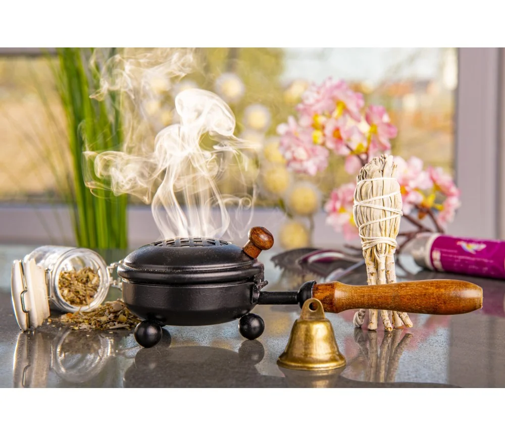 Räucherware - Energetische Hausreinigung- 9 tlg. Set inkl. Räuchergefäß