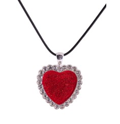 Kette mit Anhänger - Herzkraft mit gewachster Baumwollkette 50cm