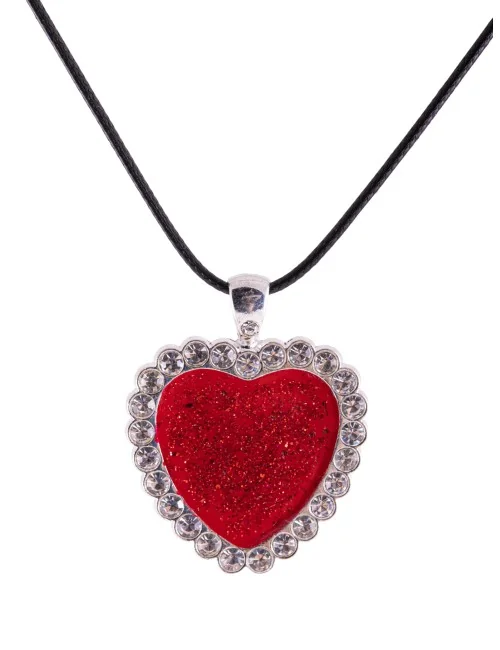 Kette mit Anhänger - Herzkraft mit gewachster Baumwollkette 50cm