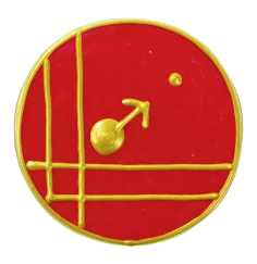 Ingrid Auer - Planetensymbol Mars - Handgefertigtes Symbol - Transparentfolie