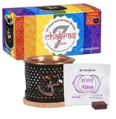 Teelichthalter - Aromafume - Chakra Fusion - Diffusor / Ständer inkl. Probierset der Weihrauch & Duftblöcke