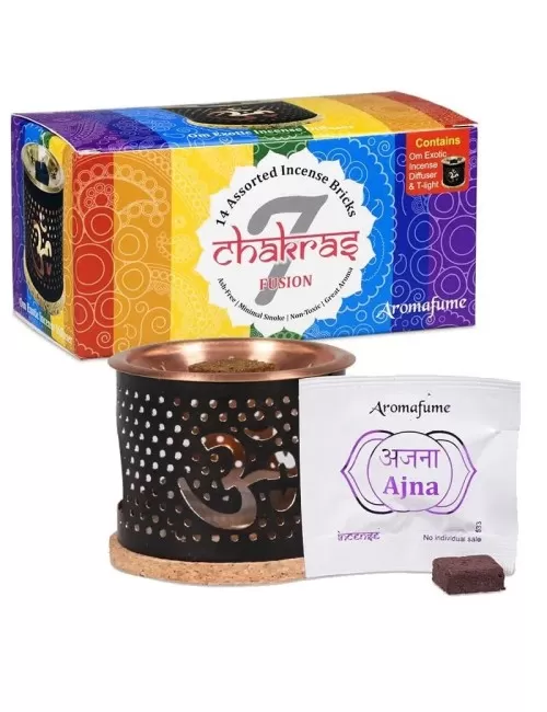 Teelichthalter - Aromafume - Chakra Fusion - Diffusor / Ständer inkl. Probierset der Weihrauch & Duftblöcke