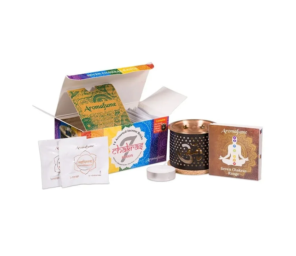 Teelichthalter - Aromafume - Chakra Fusion - Diffusor / Ständer inkl. Probierset der Weihrauch & Duftblöcke