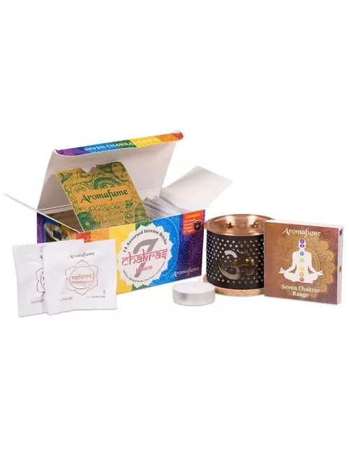 Teelichthalter - Aromafume - Chakra Fusion - Diffusor / Ständer inkl. Probierset der Weihrauch & Duftblöcke