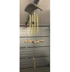 Hängende Dekoration - Fengshui - Windspiel 4 Klangstäben + 4 Glocken kombiniert