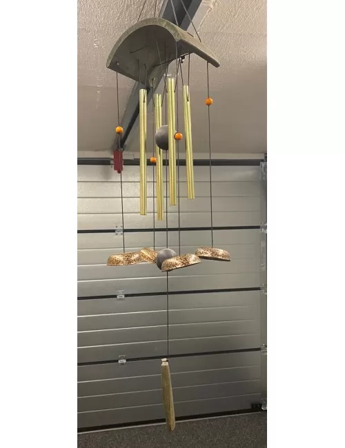 Hängende Dekoration - Fengshui - Windspiel 4 Klangstäben + 4 Glocken kombiniert