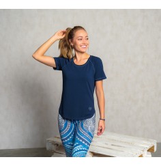 Spirit of OM - Shirt Raglan Bambus - dunkelblau