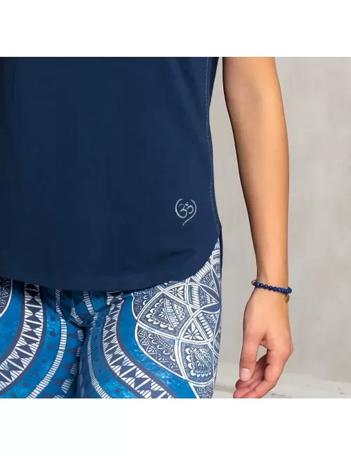 Spirit of OM - Shirt Raglan Bambus - dunkelblau