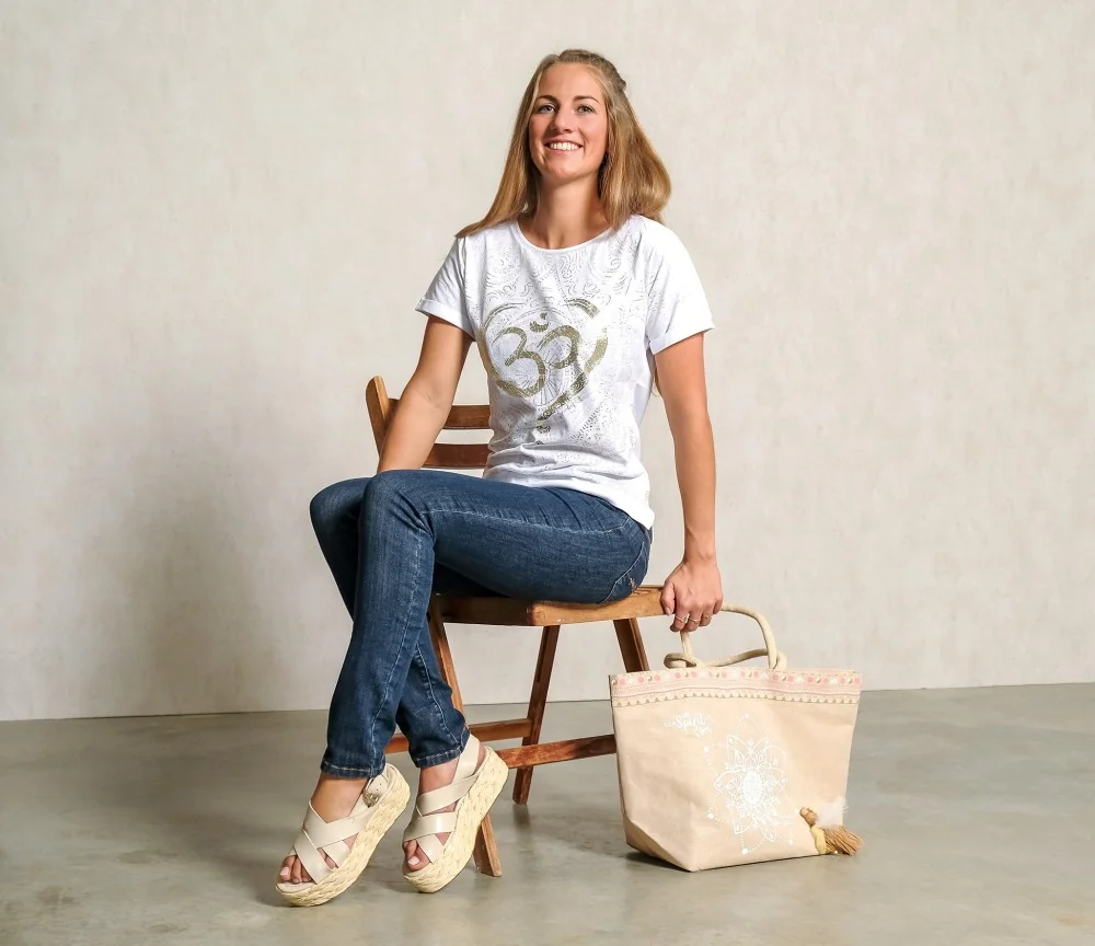 Spirit of OM - Shirt OM Time - weiß/gold