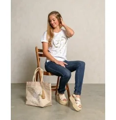 Spirit of OM - Shirt OM Time - weiß/gold