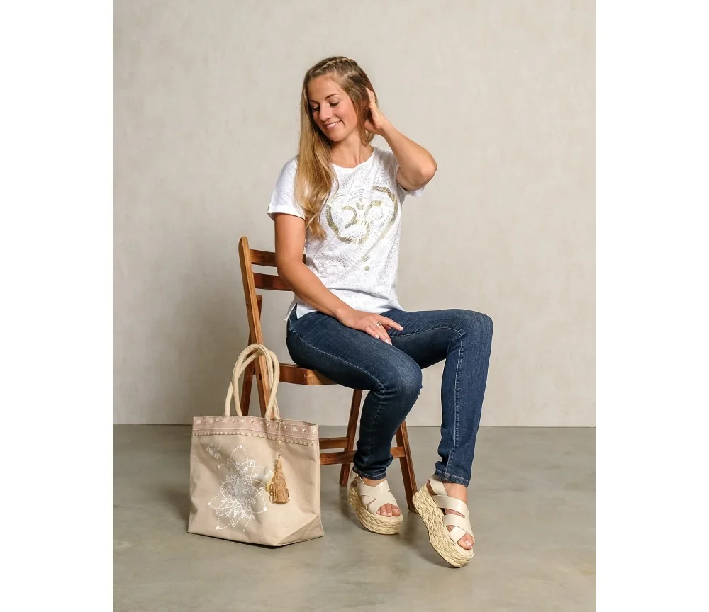 Spirit of OM - Shirt OM Time - weiß/gold