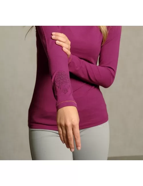 Spirit of OM - Langarm-Shirt Bambus - berry