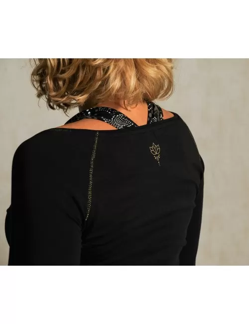 Spirit of OM - Longsleeve Crop Shirt - schwarz