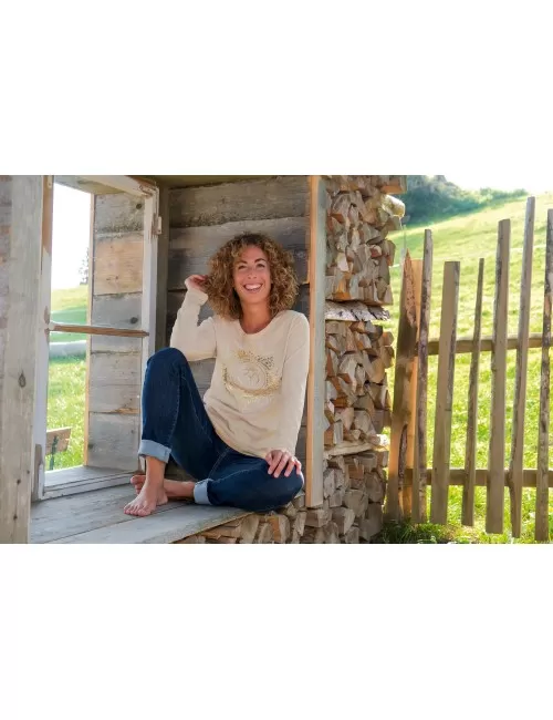 Spirit of OM - Langarm-Shirt OM Mandala - sand