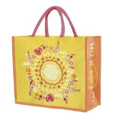 Spirit of OM - Jutetasche - gelb/orange/pink