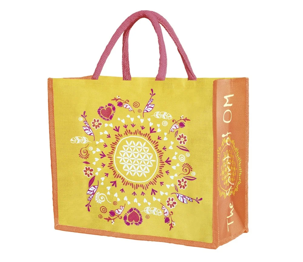 Spirit of OM - Jutetasche - gelb/orange/pink