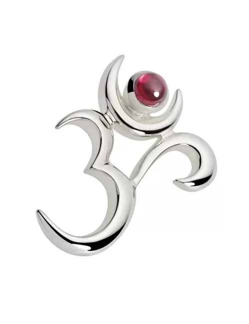 Spirit of OM - Silberschmuck OM mit Granat (ohne Kette)