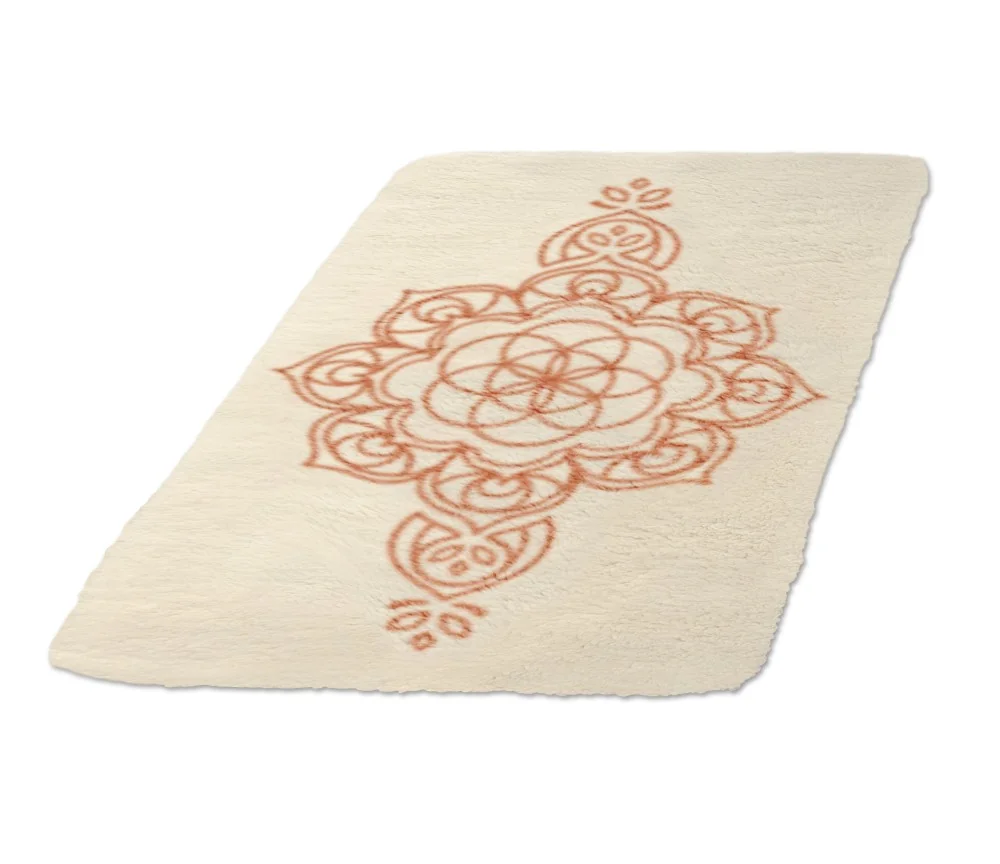 Spirit of OM - Yogamatte Mandala 81 x 198cm - naturweiß/orange