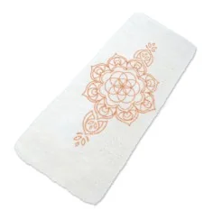 Spirit of OM - Yogamatte Mandala 81 x 198cm - naturweiß/orange