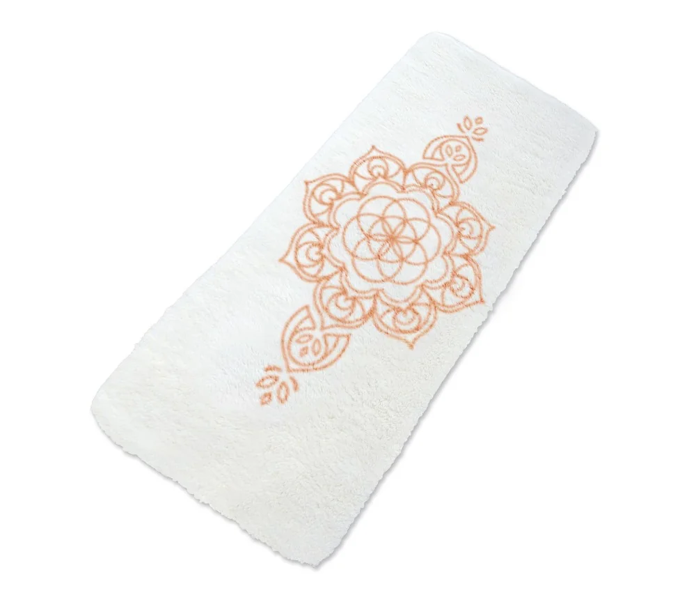 Spirit of OM - Yogamatte Mandala 81 x 198cm - naturweiß/orange