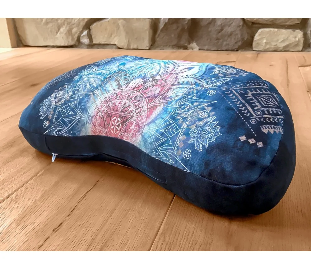 Spirit of OM - Meditationskissen Halbmond - indigo/peach