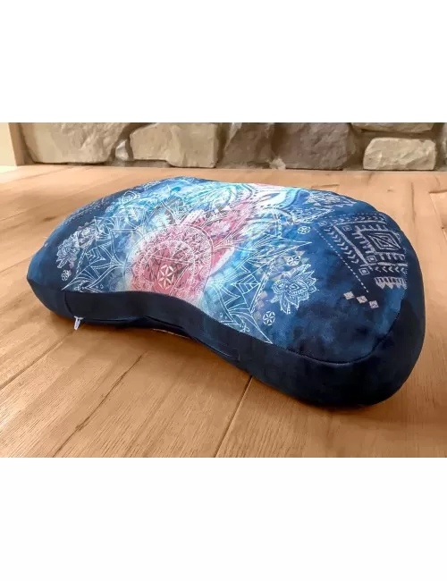 Spirit of OM - Meditationskissen Halbmond - indigo/peach