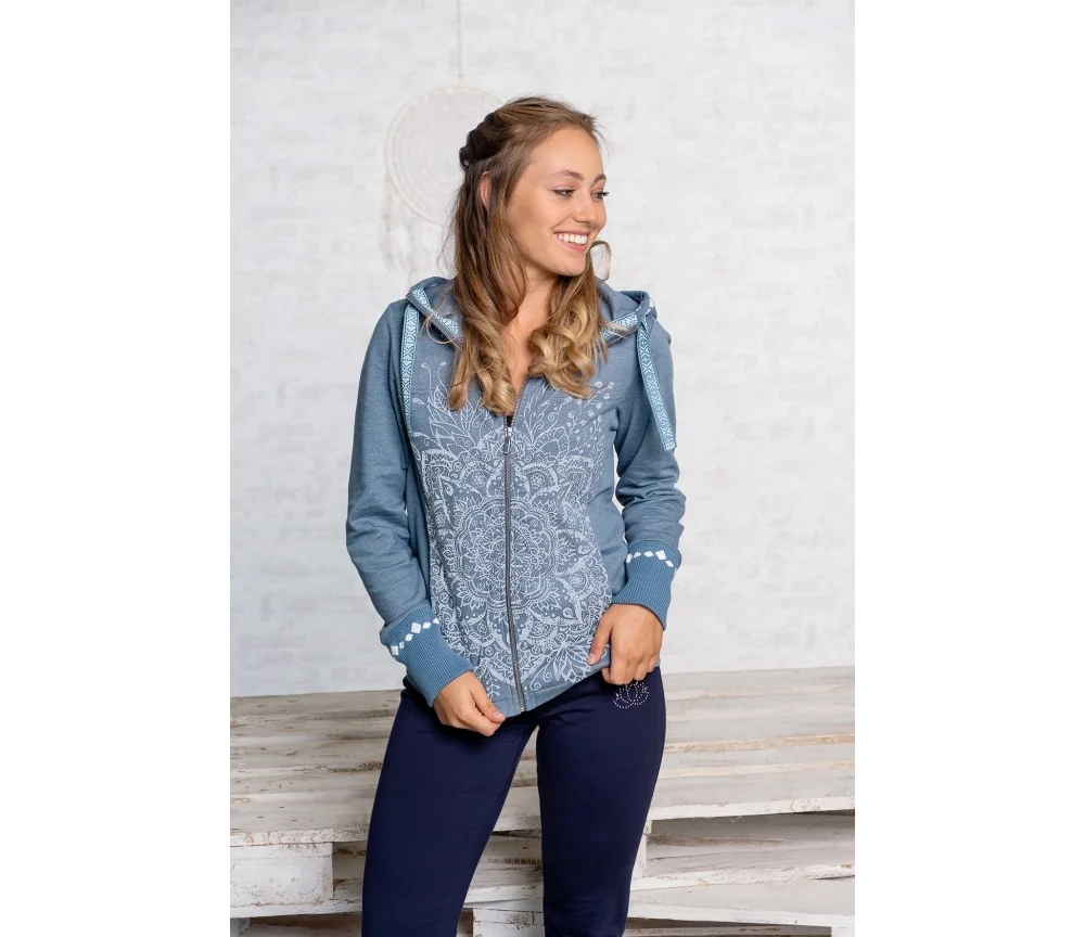 Spirit of OM - Sweatjacke women - jeansblau
