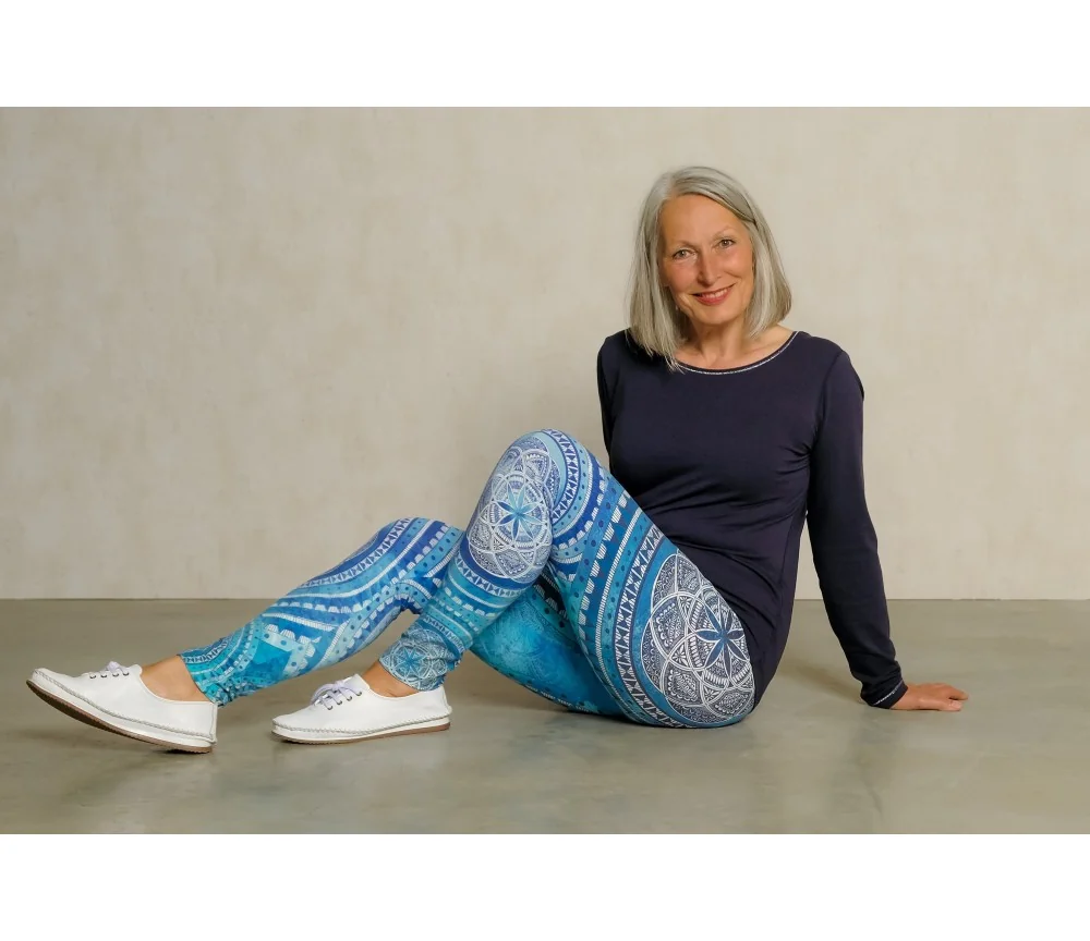 Spirit of OM - Yoga Leggings Blue Spirit - indigo-blue