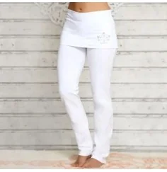 Spirit of OM - Yogahose mit Rockbund - weiß