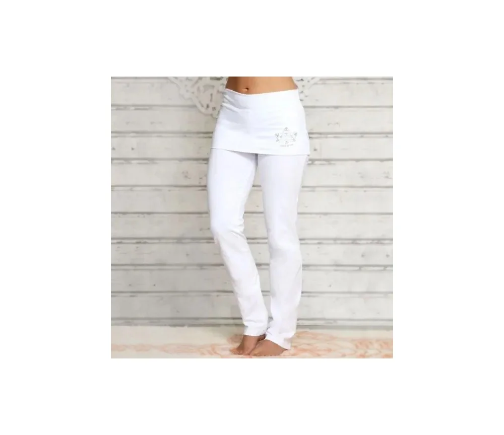 Spirit of OM - Yogahose mit Rockbund - weiß