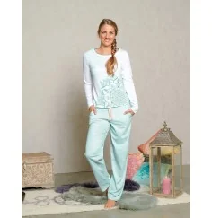 Spirit of OM - Pyjama-Longsleeve Shirt - weiß/mint