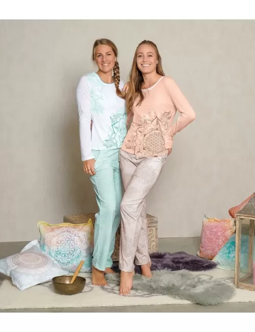 Spirit of OM - Pyjama-Longsleeve Shirt - apricot/sahara