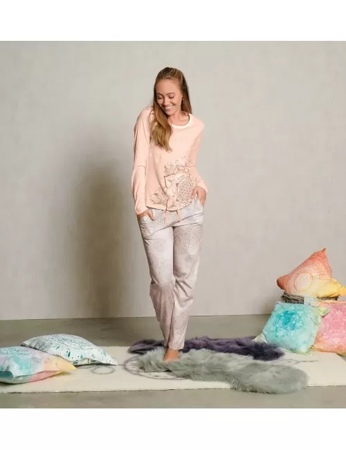 Spirit of OM - Pyjama-Longsleeve Shirt - apricot/sahara