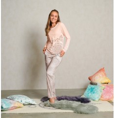 Spirit of OM - Pyjama-Longsleeve Shirt - apricot/sahara