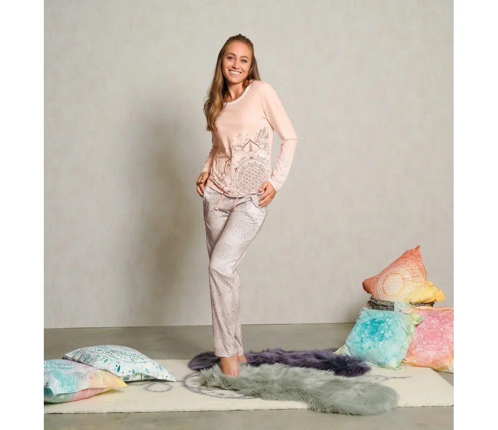 Spirit of OM - Pyjama-Longsleeve Shirt - apricot/sahara