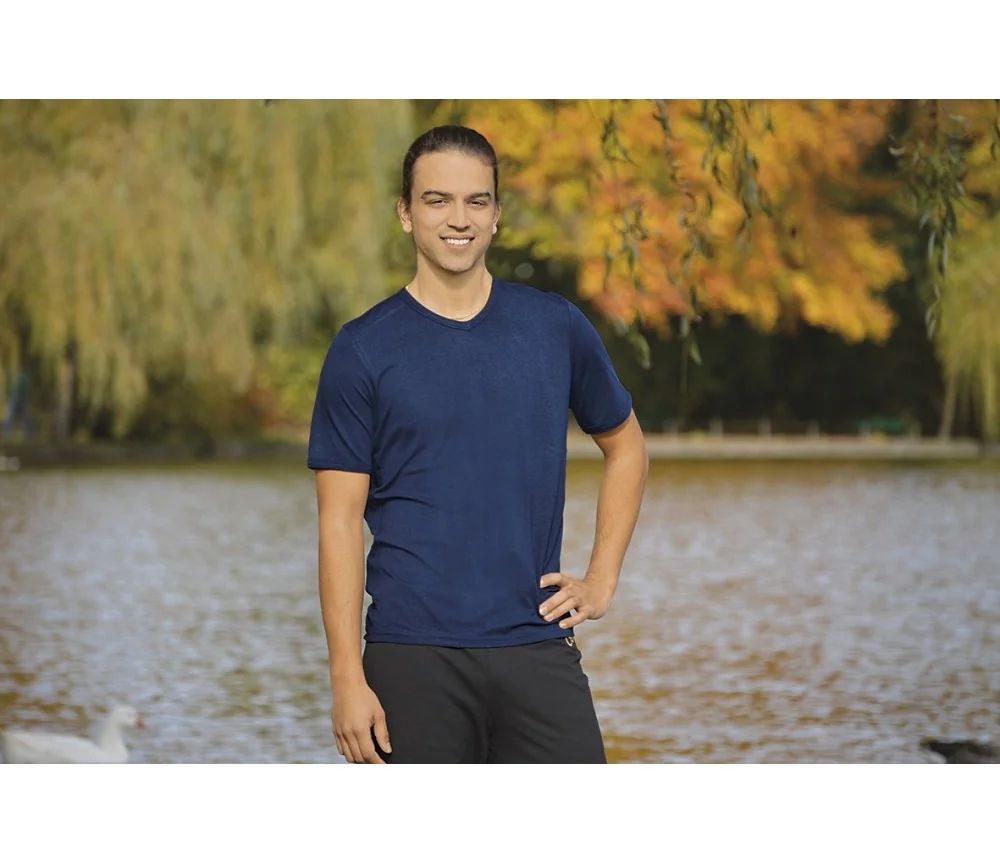 Spirit of OM - T-Shirt Bambus - dunkelblau