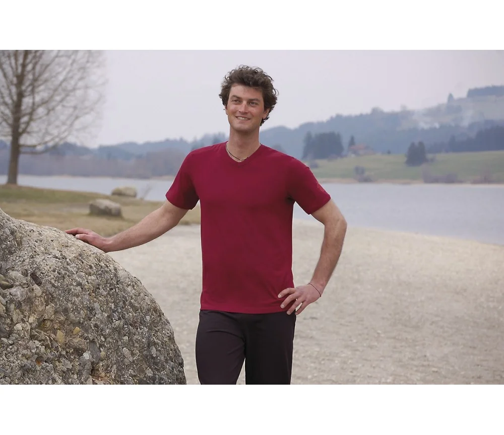 Spirit of OM - T-Shirt Bambus - bordeaux