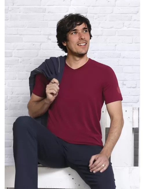 Spirit of OM - T-Shirt Bambus - bordeaux