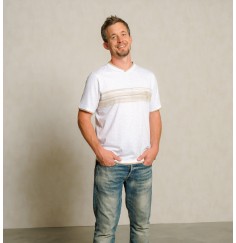 Spirit of OM - T-Shirt men Planet protect - weiß/sand