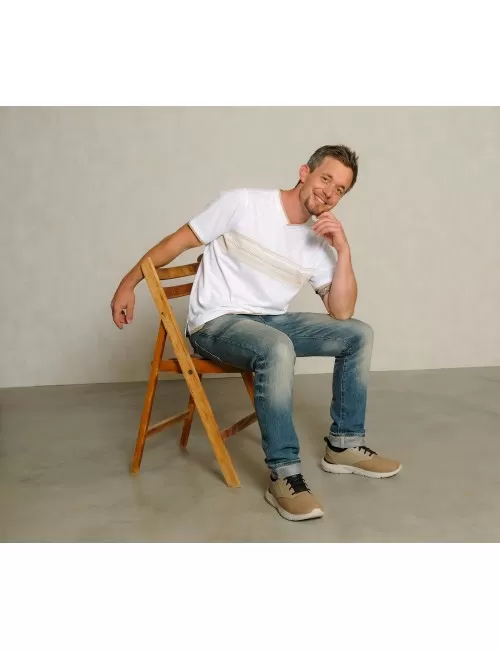 Spirit of OM - T-Shirt men Planet protect - weiß/sand