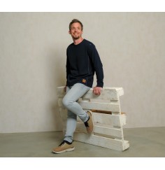 Spirit of OM - Herrenpulli Waffelstrick - dunkelblau