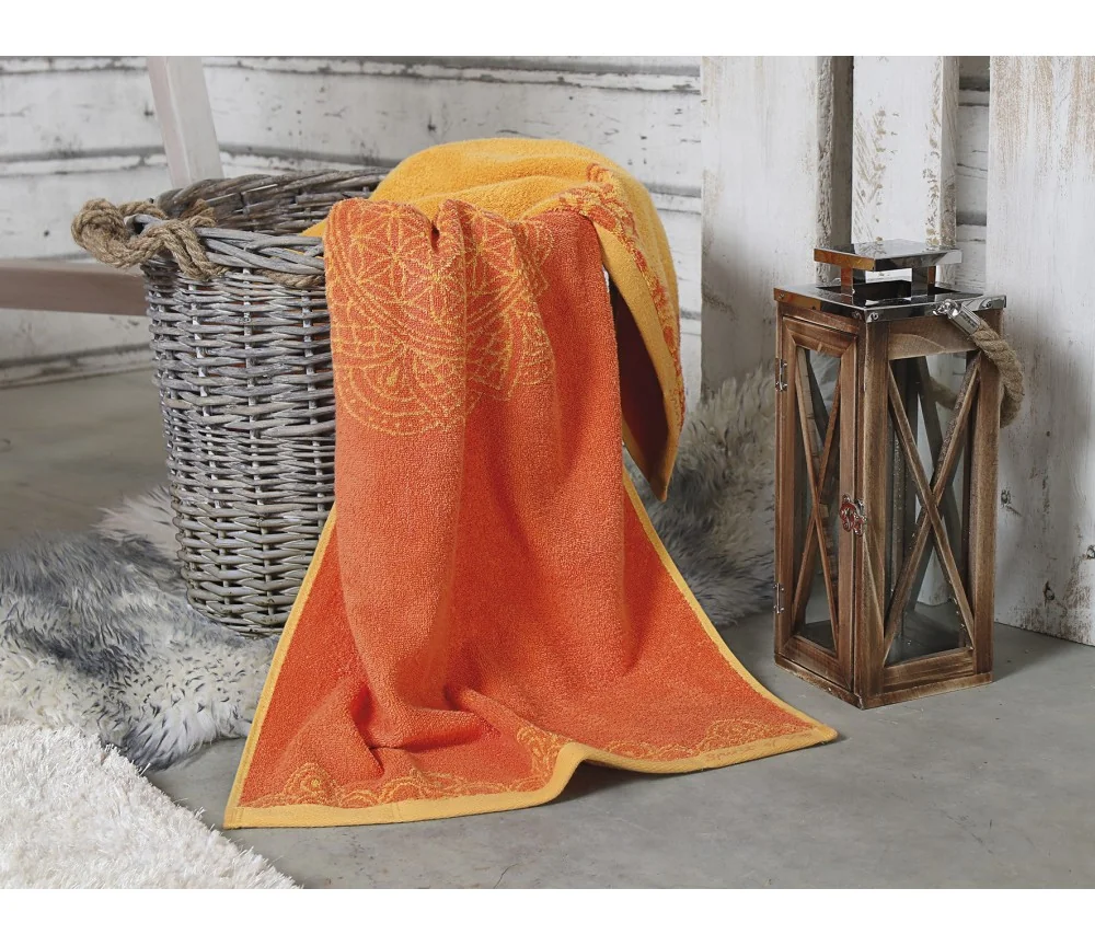 Spirit of OM - Frotteetücher Happy Flower of Life - sonnengruß/koralle