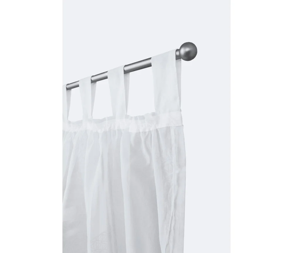 Spirit of OM - Gardine Rami - weiß bestickt & silber/weiß bedruckt