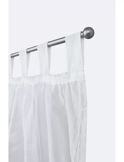 Spirit of OM - Gardine Rami - weiß bestickt & silber/weiß bedruckt