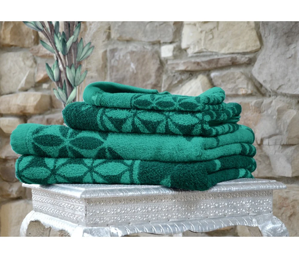 Spirit of OM - Frotteetücher Blume des Lebens - smaragd/grün