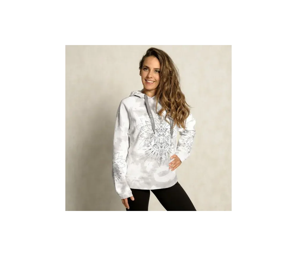 Spirit of OM - Hoodie Buddha - silbergrau